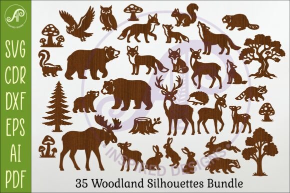 Download Woodland Animals SVG Bundle X 35 Shapes - Shape Collection