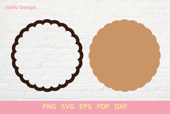 Download Scallop Shape Circle Frame Sign Label - Shape Collection