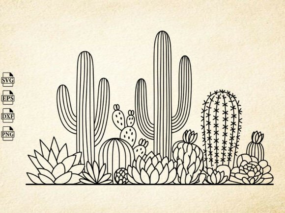 Download Cactus SVG, Hand Drawn Desert Clipart - Desert clipart Collection