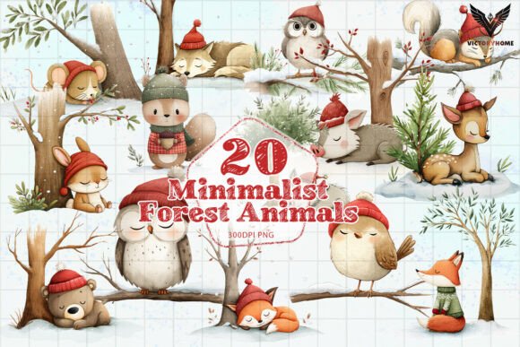 Download Minimalist Forest Animals PNG - Premium Bundle